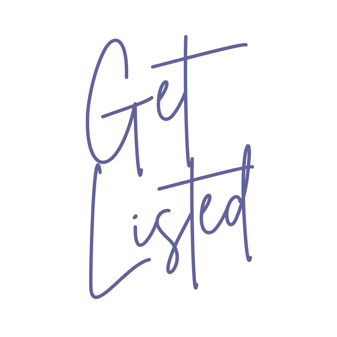 text that says "get listed"