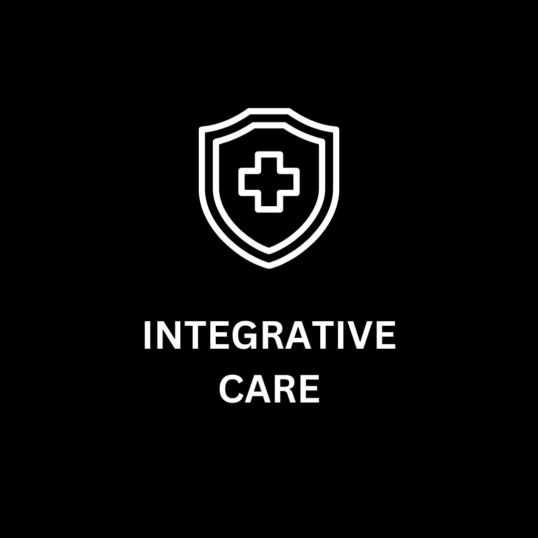 Logo with a shield and cross symbol on a black background, labeled 'Integrative Care'.