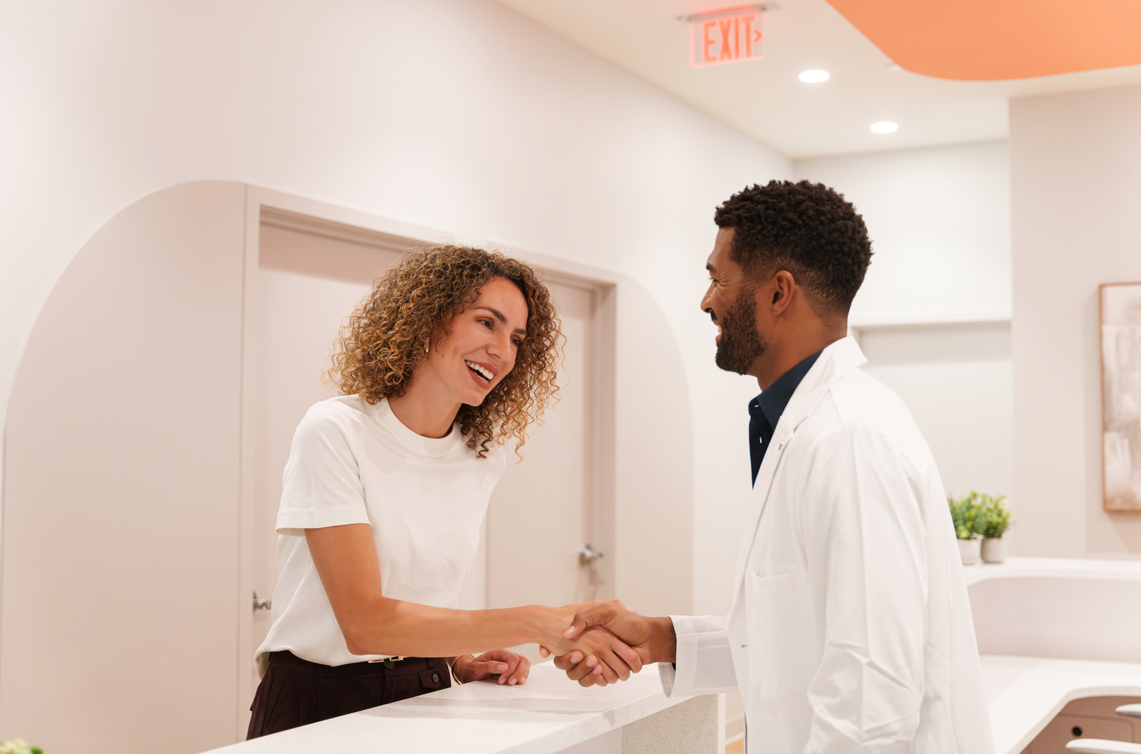 Humanaut Health doctor greeting patient 