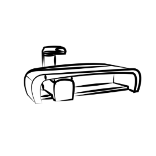 A line drawing of a DEXA body scan device, indicating the general shape and form but not showing any specific brand or color details.